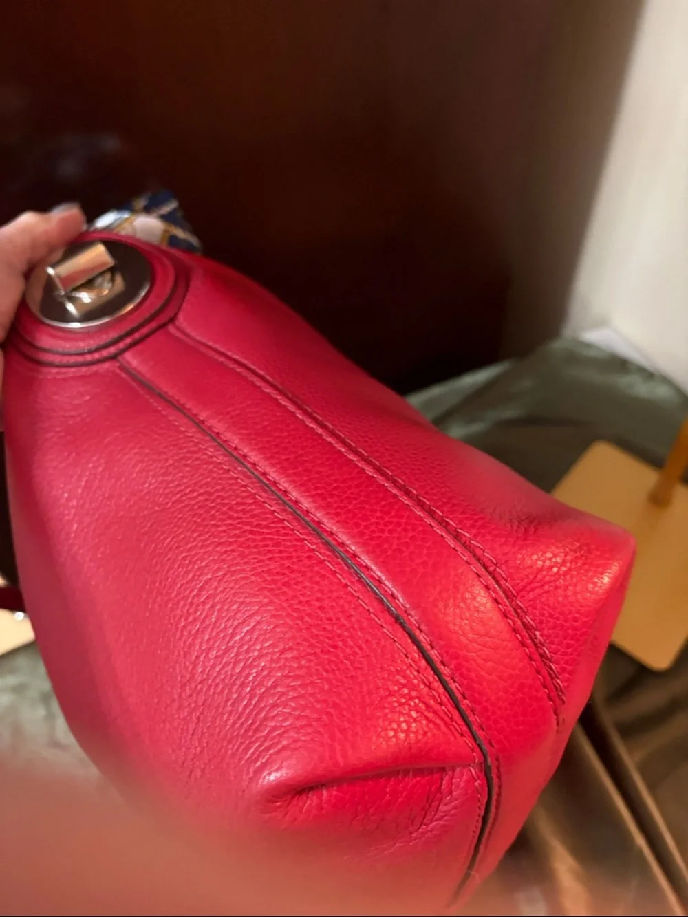 Coach Penelope Hobo Shoulder bag red pebbled leather August 2011 F16535 - Picture 8 of 15